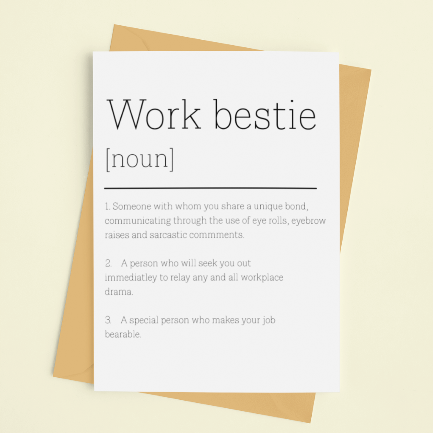 Work Bestie Definition Card